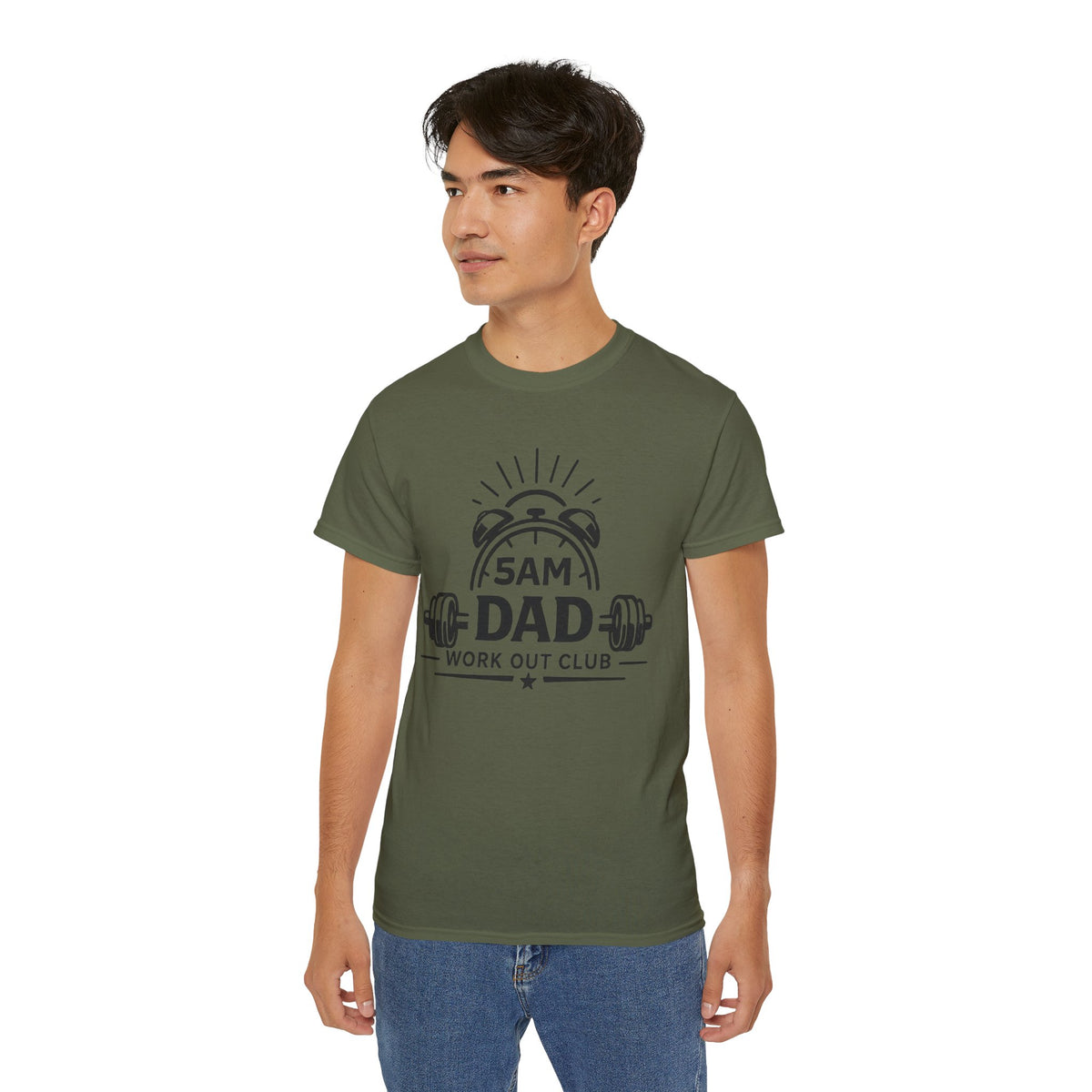 Dad Workout Tee — “5AM Dad Workout Club” Gym T‑Shirt