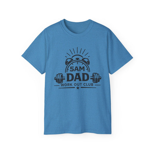 Dad Workout Tee — “5AM Dad Workout Club” Gym T‑Shirt