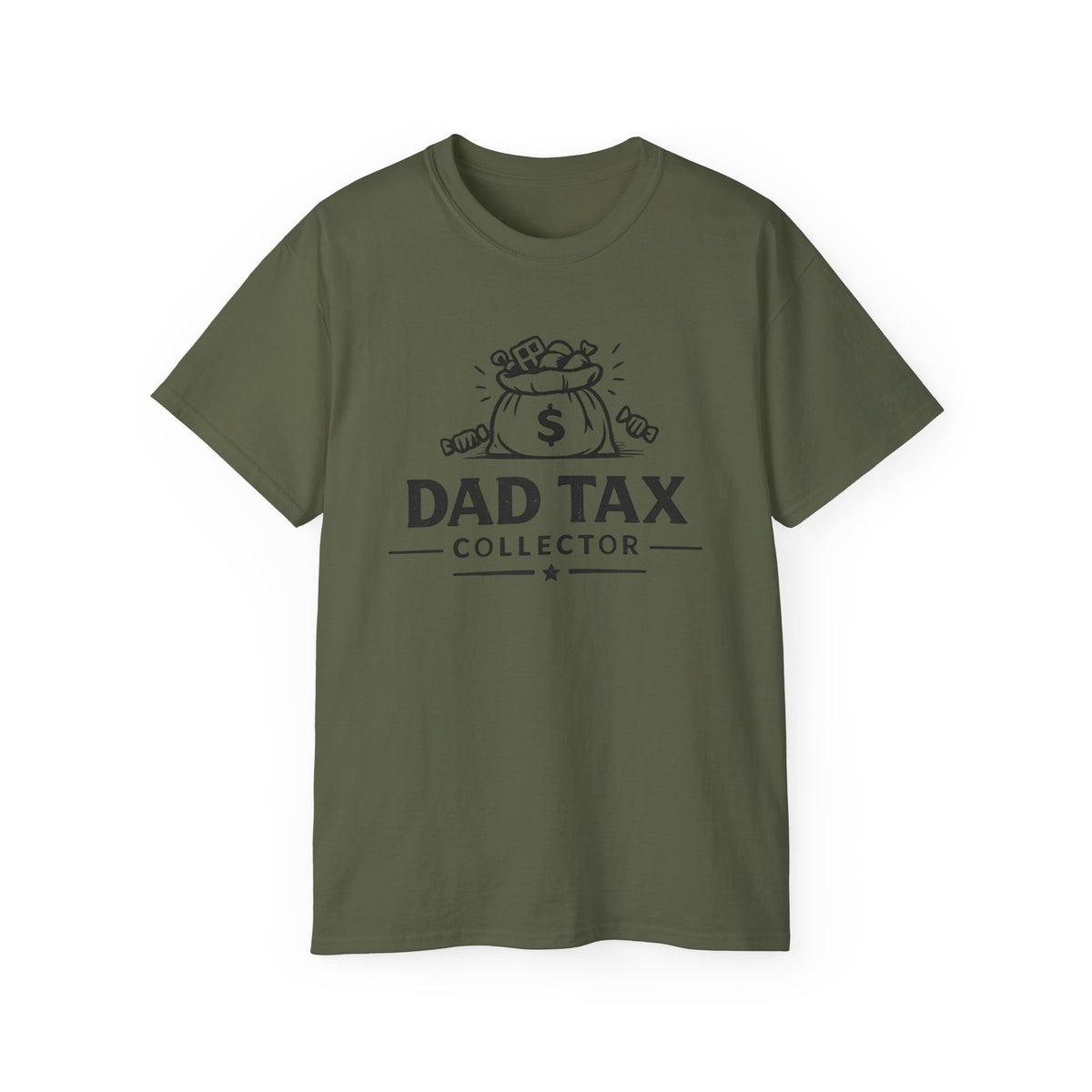 Dad Tax Collector T-Shirt – Funny Father’s Day Tee with Money Bag Graphic