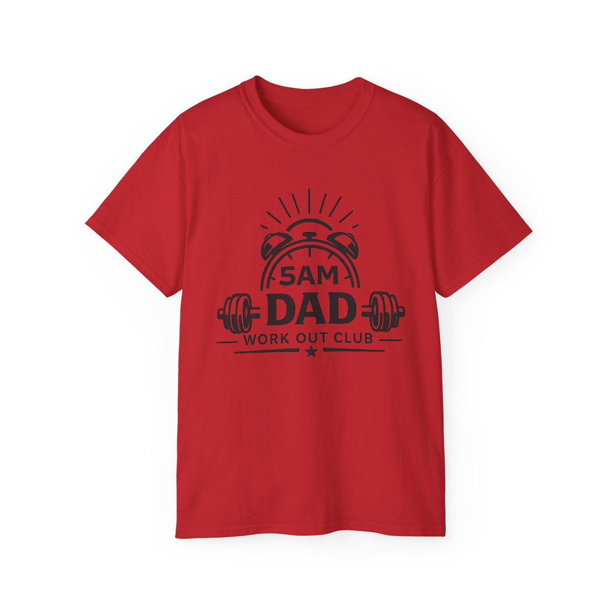 Dad Workout Tee — “5AM Dad Workout Club” Gym T‑Shirt