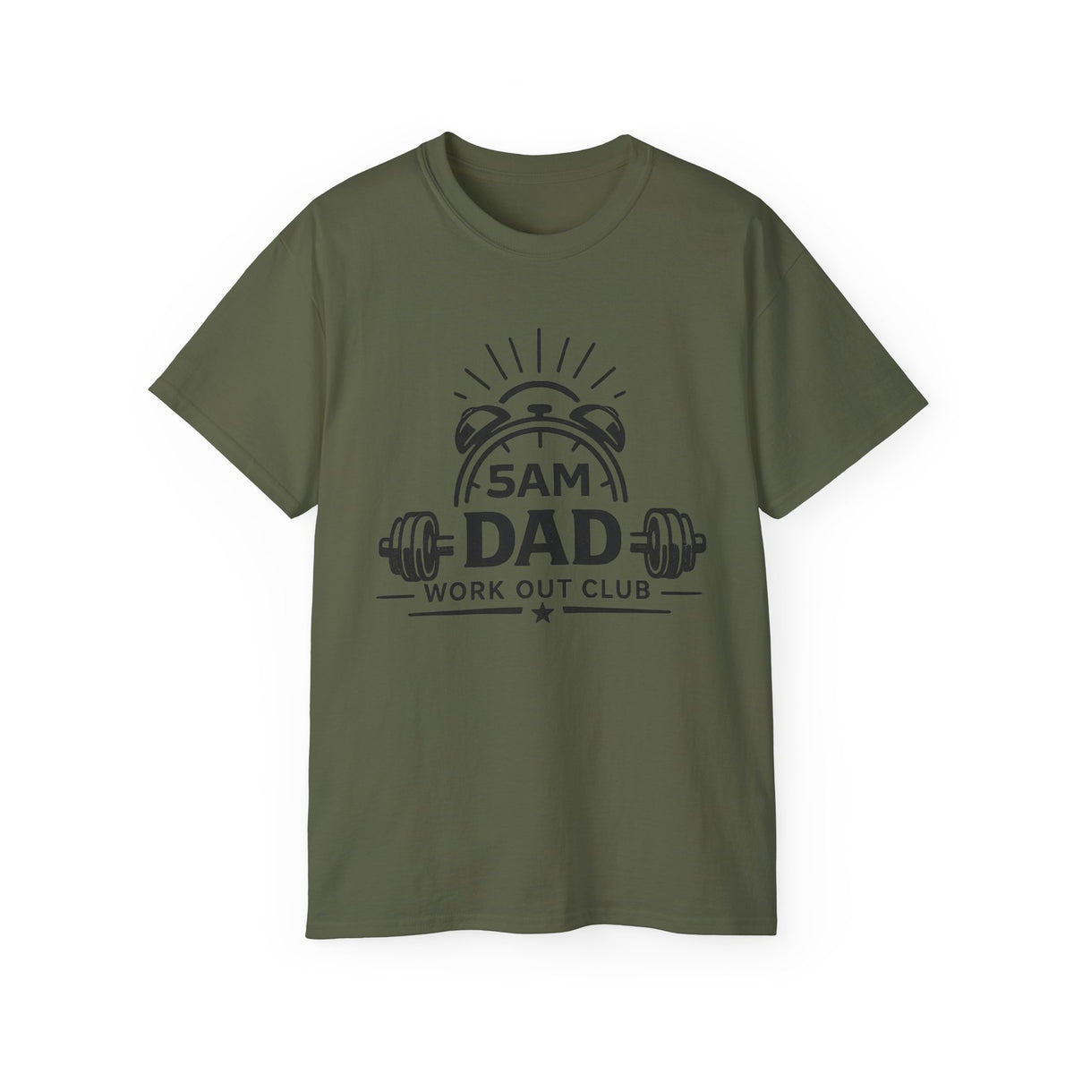 Dad Workout Tee — “5AM Dad Workout Club” Gym T‑Shirt