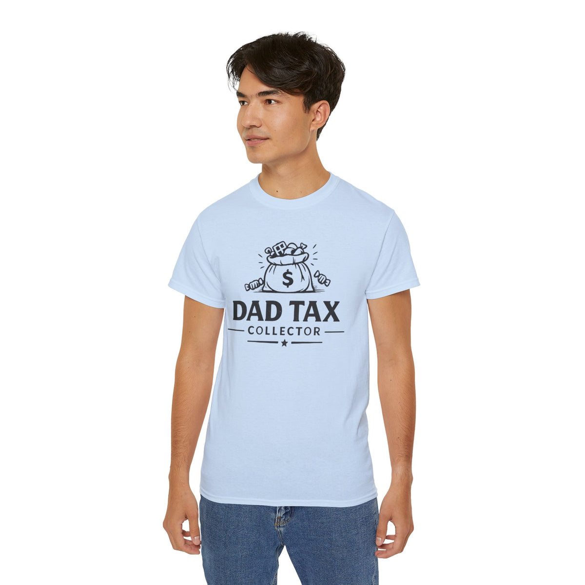 Dad Tax Collector T-Shirt – Funny Father’s Day Tee with Money Bag Graphic